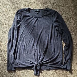 Iz Byer Charcoal Long Sleeve Top